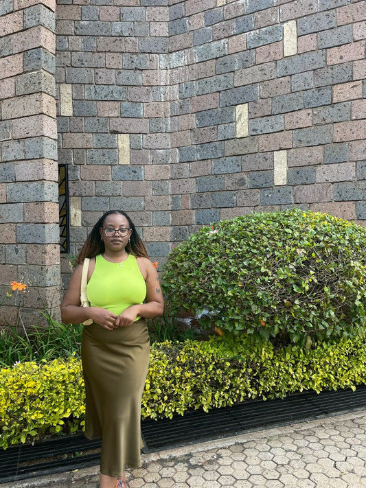 Ava Satin Midi Skirt